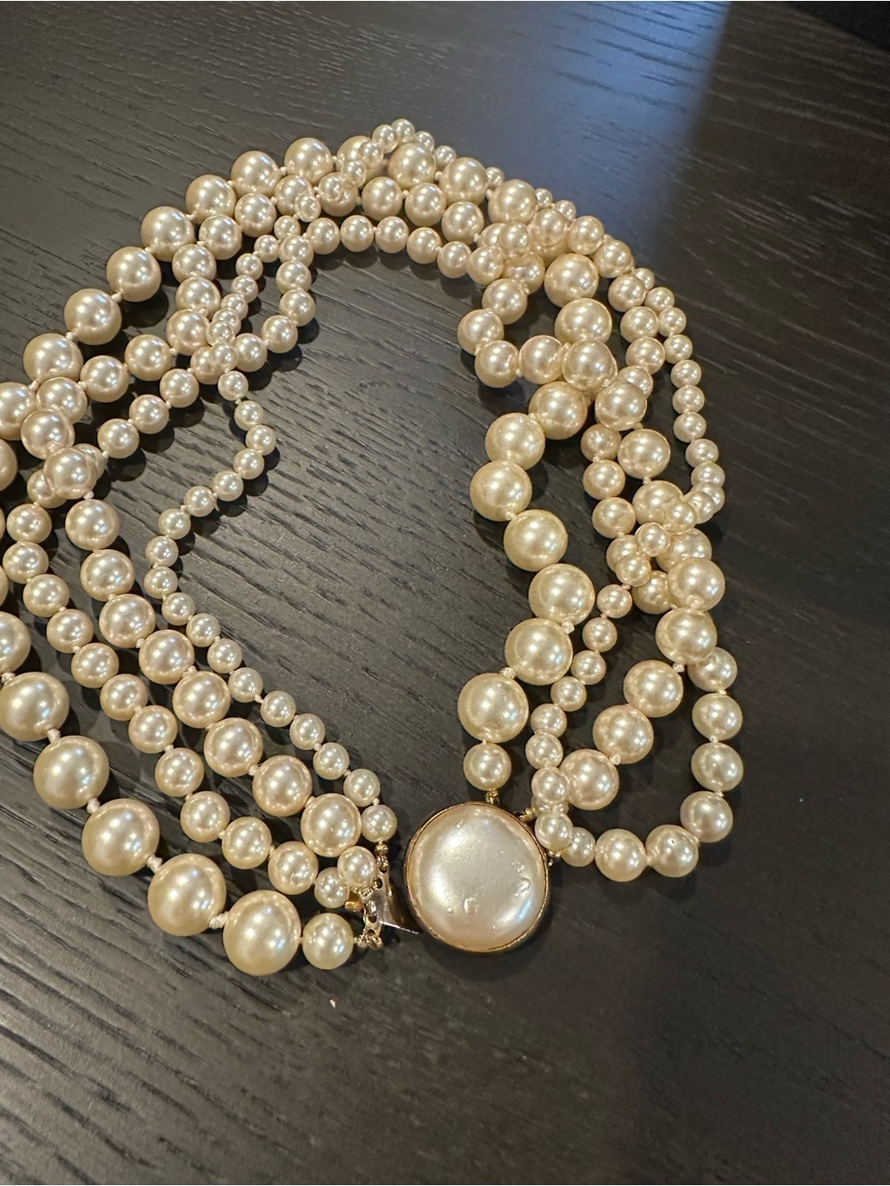 Classic Multi-Strand Pearl Necklace - Cream Pearls